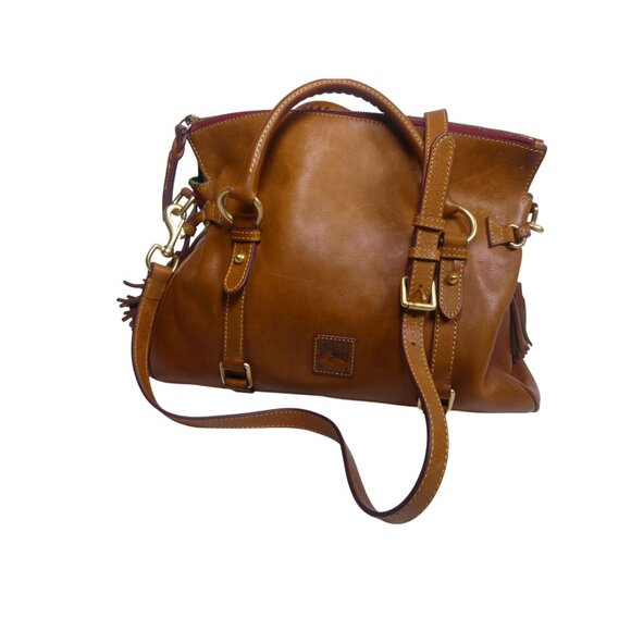 Dooney Bourke Florentine Tan Satchel Bag with Shoulder Strap - Picture 2 of 9
